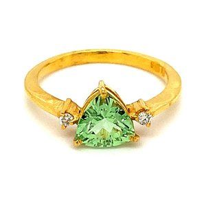 Merelani Mint Garnet 1.46ct Solid 18K Gold Ring